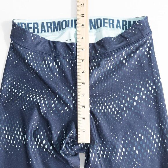 Under Armour HeatGear Cropped Leggings Womens Medium Compression Blue Athletic - Picture 5 of 15